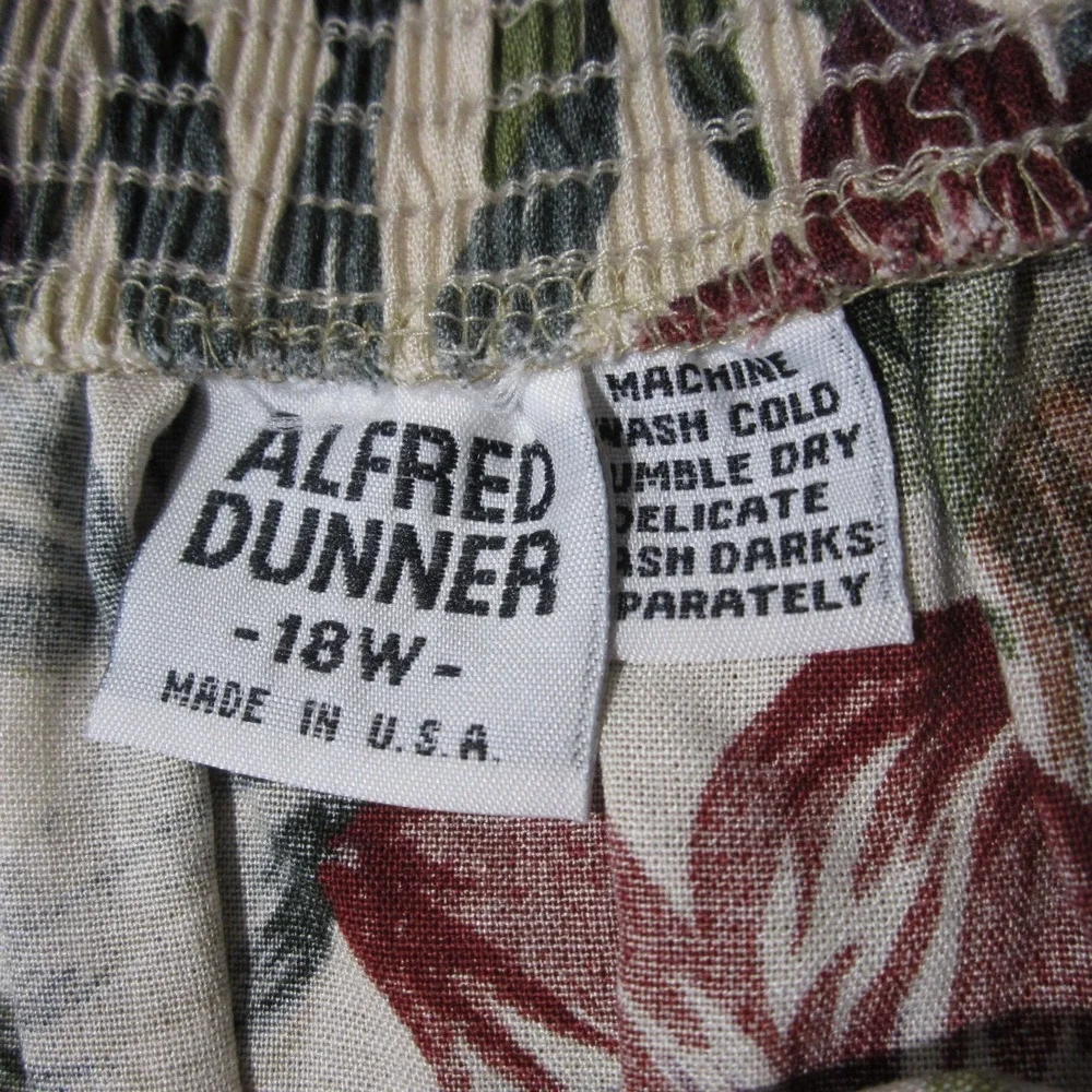 Vtg Alfred Dunner Floral‎ Pleated Midi Skirt 18W Autumn Cottagecore Grandma USA